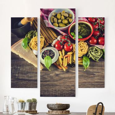 Leinwandbild 3-teilig - Pasta - Galerie Triptychon