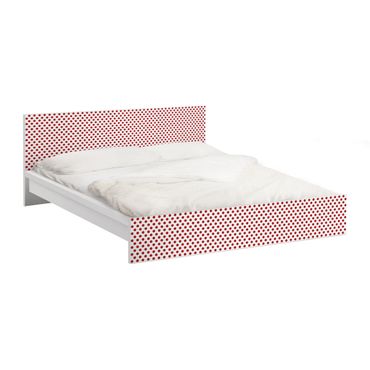 Möbelfolie für IKEA Malm Bett niedrig 140x200cm - Klebefolie No.DS92 Punktdesign Girly Weiß