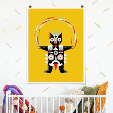 Poster - Collage Ethno Monster - Jongleur - Hochformat 4:3