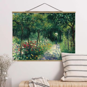 Stoffbild mit Posterleisten - Auguste Renoir - Frauen im Garten - Querformat 4:3