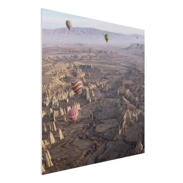 Forex Fine Art Print - Heißluftballons über Anatolien - Quadrat 1:1