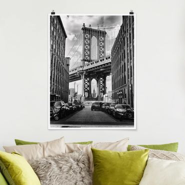 Poster - Manhattan Bridge in America - Hochformat 3:4