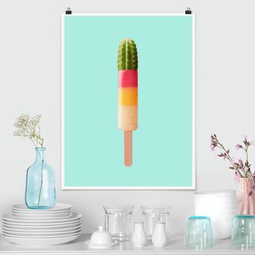 Poster - Jonas Loose - Eis mit Kaktus - Hochformat 3:4