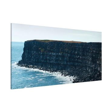 Magnettafel - Felsige Klippen auf Island - Panorama Querformat