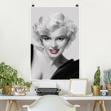 Poster - Marilyn auf Sofa - Hochformat 3:2