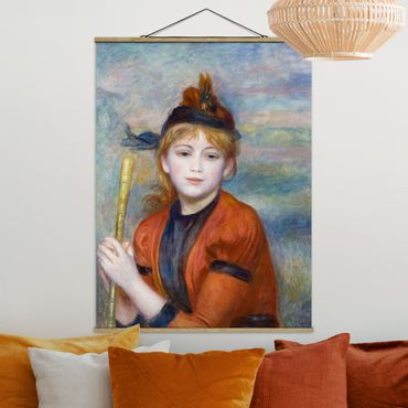 Stoffbild mit Posterleisten - Auguste Renoir - Die Spaziergängerin - Hochformat 3:4