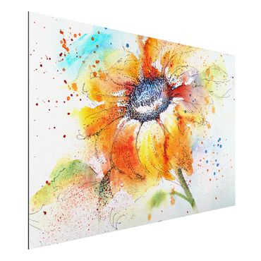 Alu-Dibond Bild - Painted Sunflower