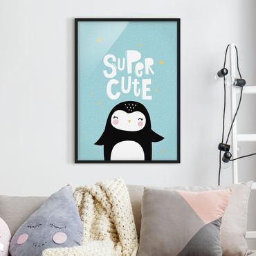 Bild mit Rahmen - Super Cute Pinguin - Hochformat 3:4