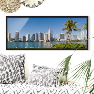 Bild mit Rahmen - Miami Beach Skyline - Panorama Querformat