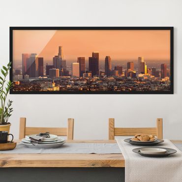 Bild mit Rahmen - Skyline of Los Angeles - Panorama Querformat