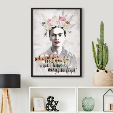 Bild mit Rahmen - Frida Kahlo - Quote - Hochformat 4:3