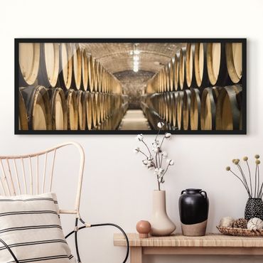 Bild mit Rahmen - Weinkeller - Panorama Querformat