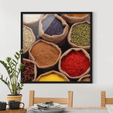 Bild mit Rahmen - Colourful Spices - Quadrat 1:1