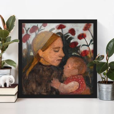 Bild mit Rahmen - Paula Modersohn-Becker - Junge Frau mit Kind - Quadrat 1:1