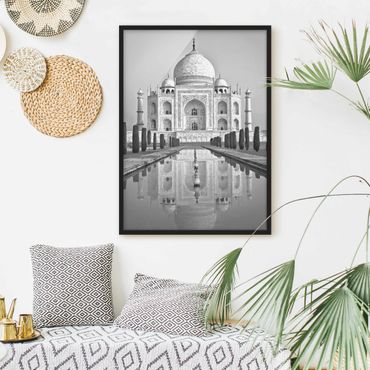 Bild mit Rahmen - Taj Mahal mit Garten - Hochformat 4:3