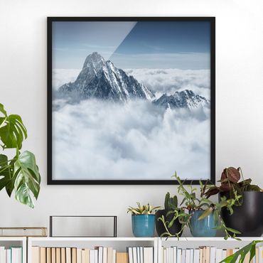 Bild mit Rahmen - Die Alpen über den Wolken - Quadrat 1:1
