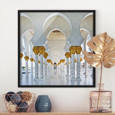 Bild mit Rahmen - Moschee in Abu Dhabi - Quadrat 1:1