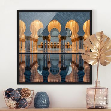 Bild mit Rahmen - Reflexionen in der Moschee - Quadrat 1:1