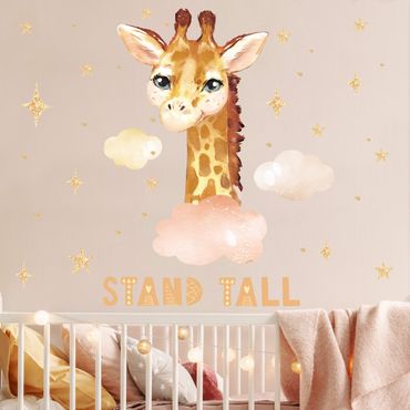 Wandtattoo - Aquarell Giraffe - Stand tall