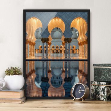 Bild mit Rahmen - Reflexionen in der Moschee - Hochformat 3:4