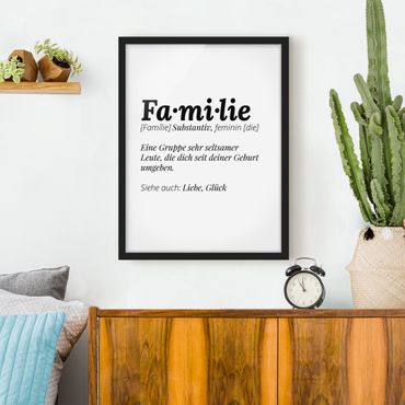 Bild mit Rahmen - Die Definition von Familie - Hochformat 3:4
