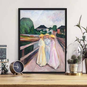 Bild mit Rahmen - Edvard Munch - Drei Mädchen - Hochformat 3:4