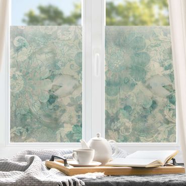Fensterfolie - Sichtschutz Fenster Eisblumen - Fensterbilder