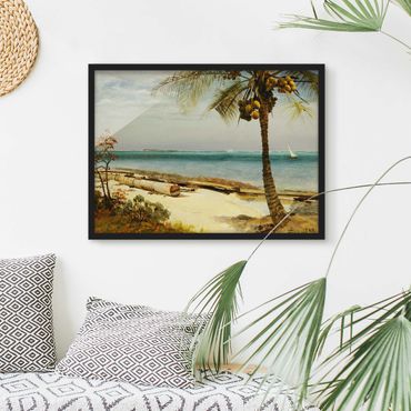 Bild mit Rahmen - Albert Bierstadt - Küste in den Tropen - Querformat 3:4