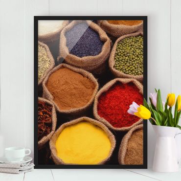 Bild mit Rahmen - Colourful Spices - Hochformat 3:4