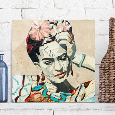 Glasbild - Frida Kahlo - Collage No.1 - Quadrat 1:1