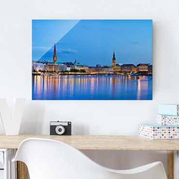 Glasbild - Hamburg Skyline - Quer 3:2