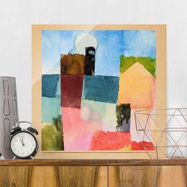 Glasbild - Kunstdruck Paul Klee - Mondaufgang (St. Germain) - Expressionismus Quadrat 1:1
