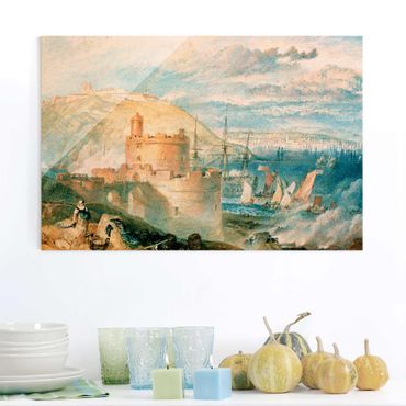 Glasbild - Kunstdruck William Turner - Falmouth - Romantik Quer 3:2