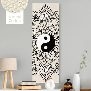 Leinwandbild Natur - Mandala Yin und Yang - Hochformat 1:3