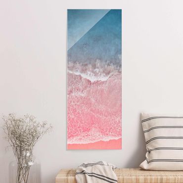 Glasbild - Ozean in Pink - Hochformat