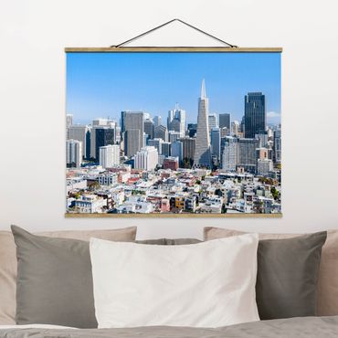 Stoffbild mit Posterleisten - San Francisco Skyline - Querformat 4:3