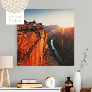 Leinwandbild - Sonne im Grand Canyon - Quadrat 1:1