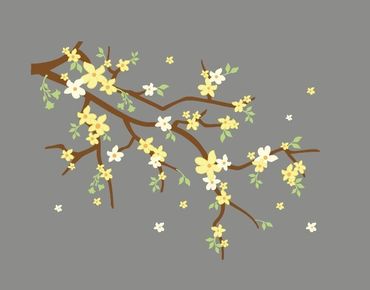 Wandsticker Gelbe Blüten am Zweig