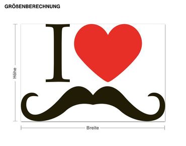 Wandsticker I love Moustache