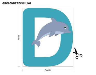 Wandsticker Kinder ABC - Delphin