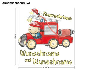 Wunschtext-Wandsticker Steinbeck Feuerwehrteam