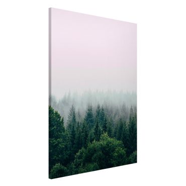 Magnettafel - Wald im Nebel Dämmerung - Hochformat 2:3