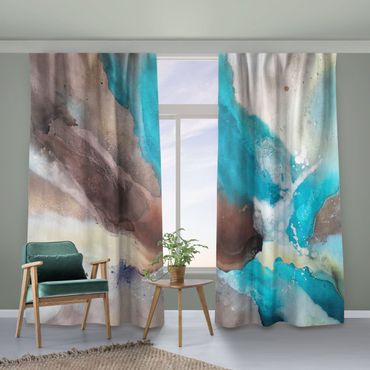 Vorhang - Abstraktes Farbenspiel mit Blau