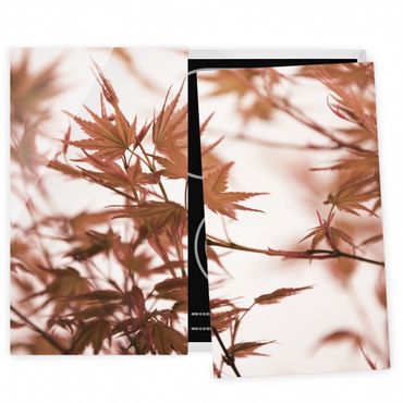 Herdabdeckplatte Glas - Ahornblätter in Herbstsonne