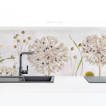 Küchenrückwand - Allium und Helenium Illustration