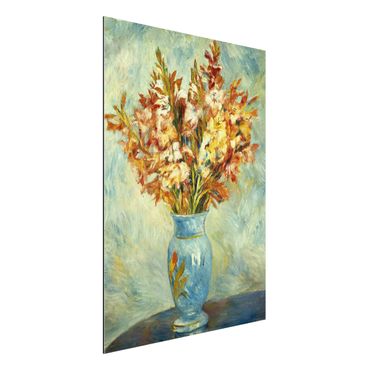 Alu-Dibond Bild - Auguste Renoir - Gladiolen in einer blauen Vase