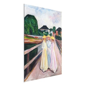 Alu-Dibond Bild - Edvard Munch - Drei Mädchen auf der Brücke