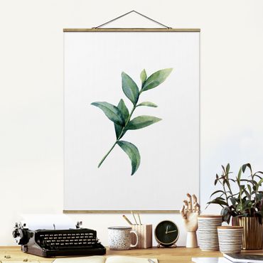 Stoffbild mit Posterleisten - Aquarell Eucalyptus II - Hochformat 3:4