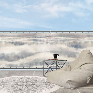 Balkon Sichtschutz - Aquarell Nebel Streifen