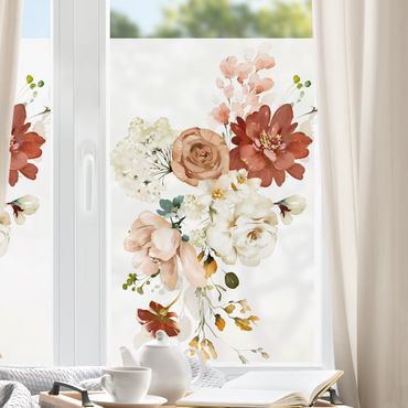 Fensterfolie - Sichtschutz - Aquarell Wildblumen - Fensterbilder